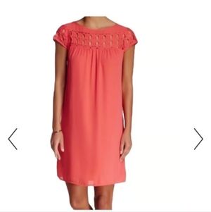 MAX STUDIO   Coral  Cap Sleeve Shift Dress women size XS Flowing Light Weight